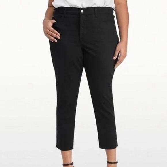NYDJ Denim - NYDJ Ira Relaxed Ankle Jeans 16W Black Lift Tuck Slimming Stretch Denim W77Z1502